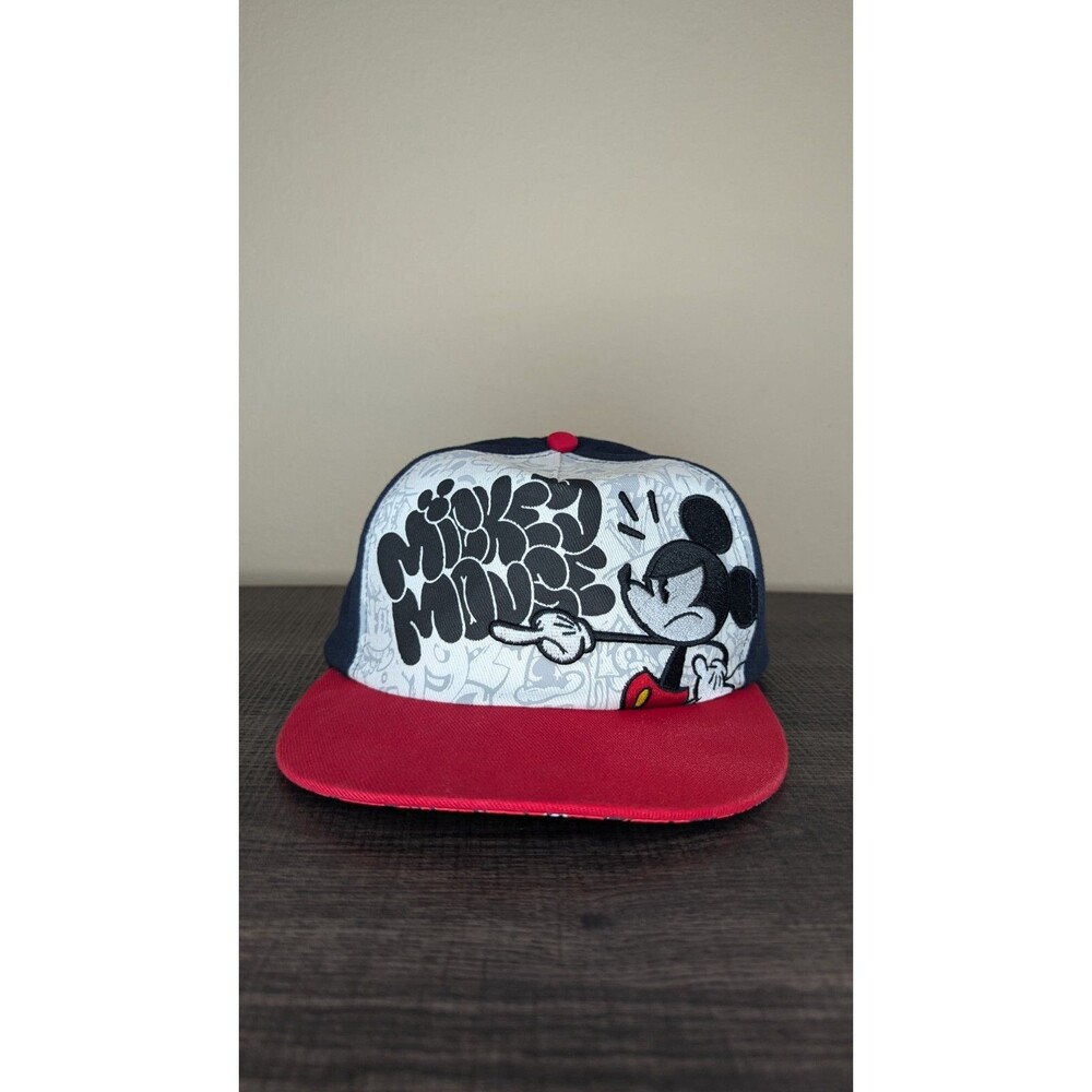 Disney Paris “Angry / Mad” Mickey Mouse Graffiti Baseball Cap — Red/White/Blue